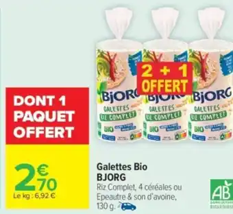 Carrefour Market BJORG Galettes Bio offre