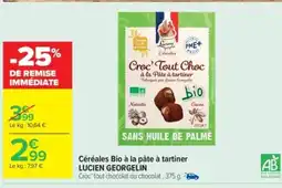 Carrefour Market LUCIEN GEORGELIN Céréales Bio à la pâte à tartiner offre