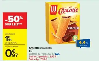 Carrefour Market LU Cracottes fourrées offre