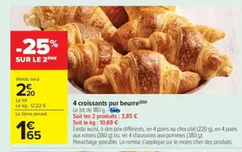 Carrefour Market 4 croissants pur beurre offre