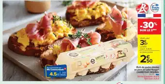 Carrefour Market CARREFOUR ORIGINAL Œufs de poules élevées en plein air Label Rouge offre