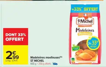 Carrefour Market Madeleines moelleuses offre