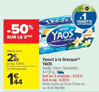 Carrefour Market Yaourt à la Grecque YAOS offre