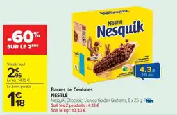 Carrefour Market BARRES DE CÉRÉALES NESTLE offre