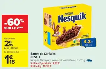 Carrefour Market BARRES DE CÉRÉALES NESTLE offre