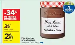 Carrefour Market Pâte à tartiner Bonne Maman offre