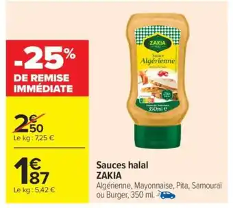 Carrefour Market Sauces halal ZAKIA offre