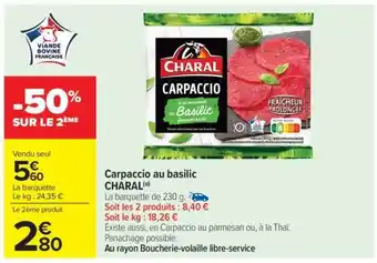 Carrefour Market Carpaccio Au Basilic Charal offre