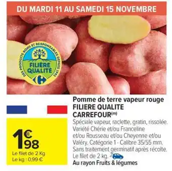 Carrefour Market Pomme de terre vapeur rouge FILIERE QUALITE CARREFOUR offre