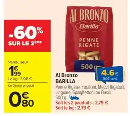 Carrefour Market Al Bronzo BARILLA offre