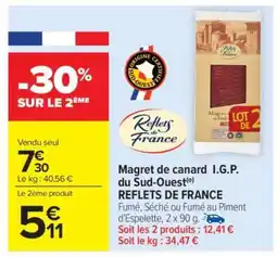 Carrefour Market Magret de canard I.G.P. du Sud-Ouest REFLETS DE FRANCE offre