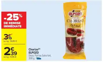 Carrefour Market Chorizo ELPOZO offre