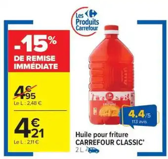 Carrefour Market Huile pour Friture Carrefour Classic offre