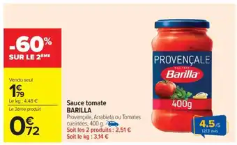 Carrefour Market Sauce Tomate Barilla offre