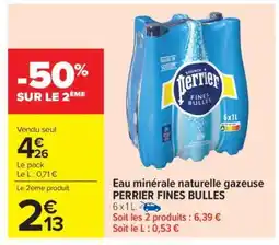 Carrefour Market Eau minérale naturelle gazeuse PERRIER FINES BULLES offre