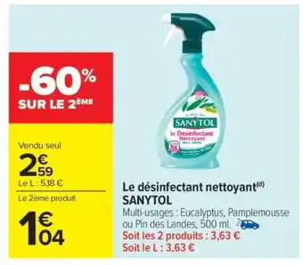 Carrefour Market Le désinfectant nettoyant SANYTOL offre