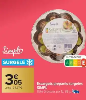 Carrefour Market Escargots préparés surgelés SIMPL offre