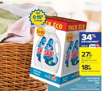 Carrefour Market Lessive liquide Pack éco SKIP offre