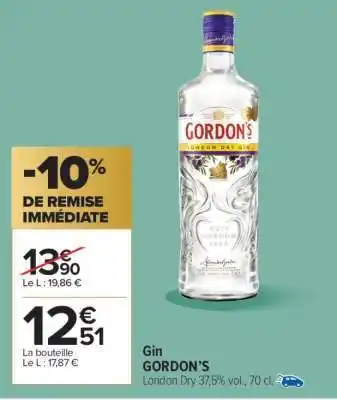 Carrefour Market Gin Gordon's offre