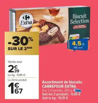 Carrefour Market Assortiment de biscuits CARREFOUR EXTRA offre