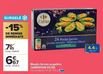 Carrefour Market Moules farcies surgelées CARREFOUR EXTRA offre