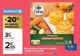 Carrefour Market Mini gratins de légumes surgelés CARREFOUR EXTRA offre