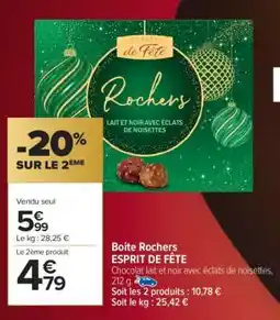 Carrefour Market Boite Rochers ESPRIT DE FÊTE offre