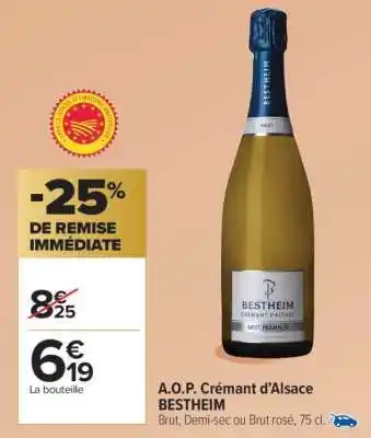 Carrefour Market A.O.P. Crémant d’Alsace BESTHEIM offre