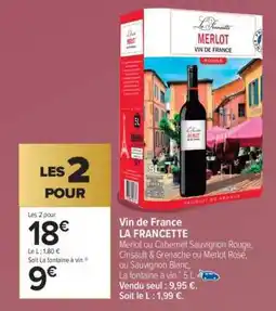 Carrefour Market Vin de France LA FRANCETTE offre