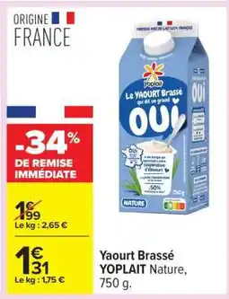 Carrefour Yaourt Brassé YOPLAIT Nature offre