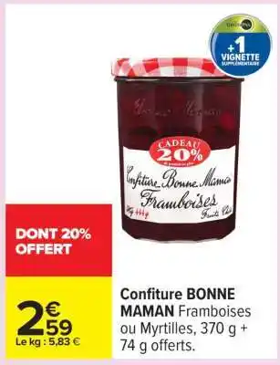 Carrefour Confiture 'Bonne Maman' offre