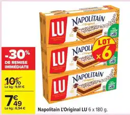 Carrefour Napolitain L'Original LU 6 x 180 g offre