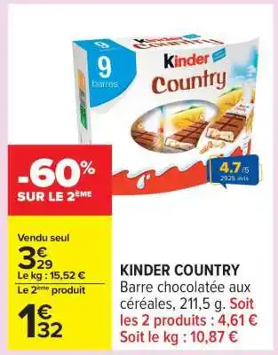 Carrefour KINDER COUNTRY offre