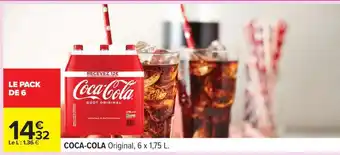 Carrefour COCA COLA Original, 6 x 1,75 L offre