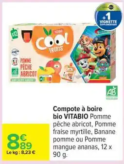 Carrefour Compote à boire bio VITABIO offre