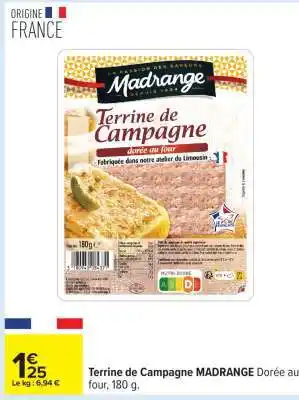 Carrefour Terrine De Campagne Madrange offre