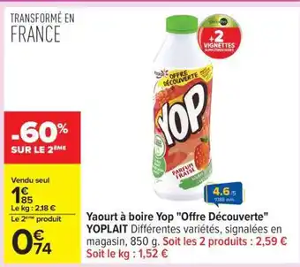 Carrefour Yaourt à boire Yop Offre Découverte offre