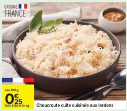 Carrefour Choucroute cuite cuisinée aux lardons offre