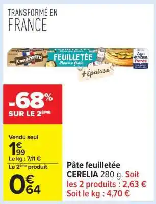 Carrefour Pâte feuilletée CERELIA offre