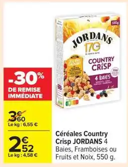 Carrefour Céréales Country Crisp JORDANS 4 offre