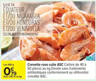 Carrefour Crevette rose cuite ASC offre