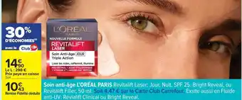 Carrefour Soin anti-âge L'ORÉAL PARIS Revitalift Laser offre