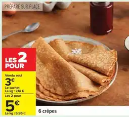 Carrefour 6 crêpes offre
