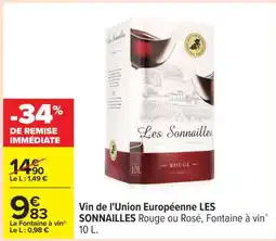 Carrefour VIN DE L'UNION EUROPEENNE les sonnailles offre
