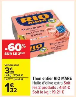 Carrefour Thon entier RIO MARE offre