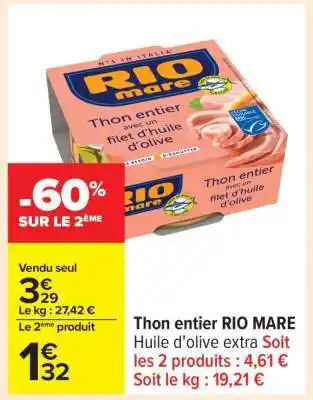 Carrefour Thon entier RIO MARE offre