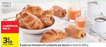 Carrefour 5 pains au chocolat et 5 croissants pur beurre offre
