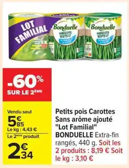 Carrefour Petits pois Carottes Sans arôme ajouté Lot Familial offre