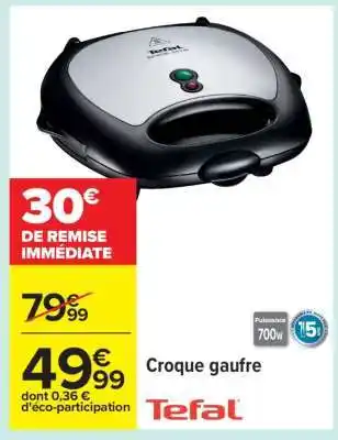 Carrefour TEFAL Croque gaufre offre