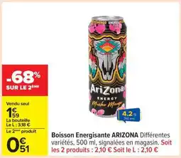 Carrefour Boisson Energissante ARIZONA offre
